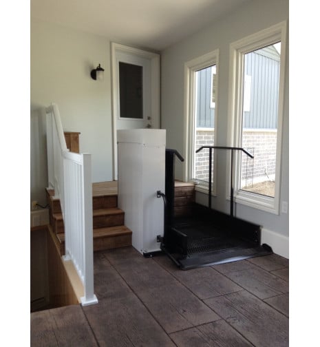 Freedom wheelchair lift in breezeway lower landing