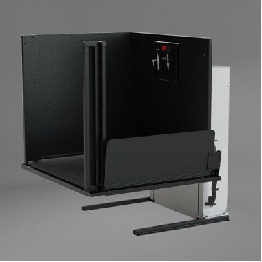 Freedom 28 inch Wheelchair Lift for Home, Right Access Control tower, 90 degree platform Freedom 28 inch Wheelchair Lift for Home, Right Access Control tower, 90 degree platform