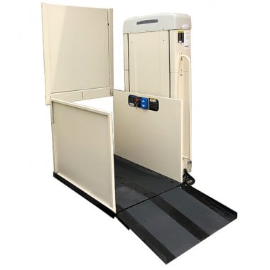 53 inch lifting height commercial wheelchair lift Right tower with 16 inch ramp toe plate